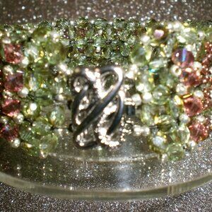 Peridot Fire Polish/Crystal Bracelet